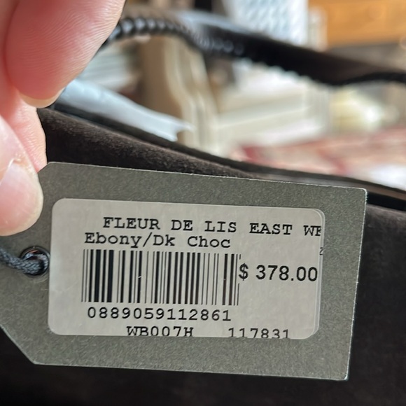 ALLSAINTS Dark Brown Suede Tote with Zipper Details - Picture 9 of 10